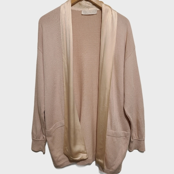 Escada Sweaters - Escada Silk collar cardigan size large